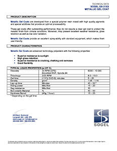 Sogel Polyester Tooling Gelcoat technical specifications 