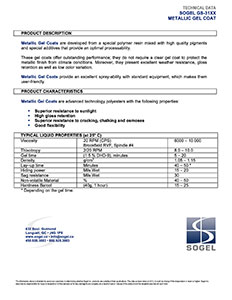 Sogel ISO/NPG Marine Gelcoat technical specifications 